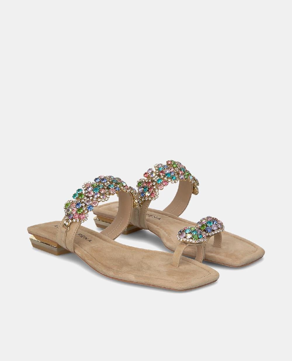Alma en pena SANDALIA PLANA DEDO PEDRERÍA Gran oferta