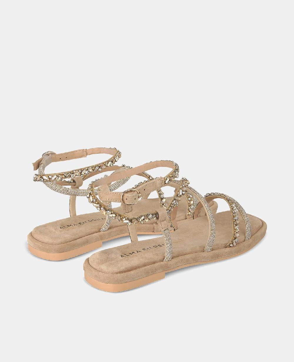 Alma en pena SANDALIA PLANA PEDRERÍA ENTRELAZADA Rebajas online