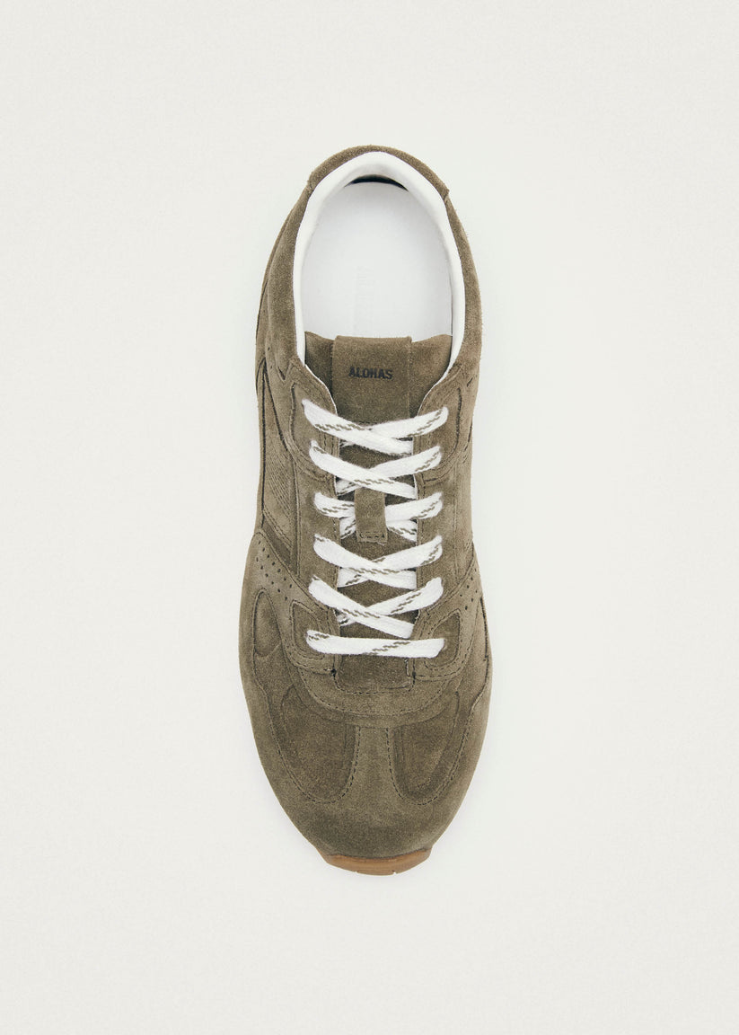 Alohas Tb.56 Suede Zapatillas de Cuero Verde Caqui En oferta