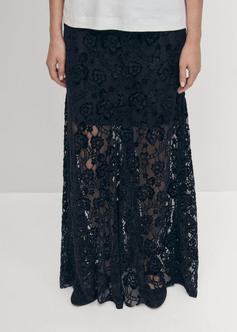 Alohas Bundi Falda Negra de Encaje Última moda