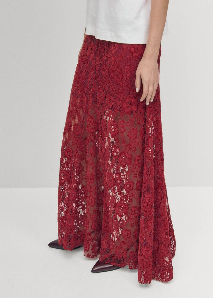 Alohas Falda Bundi de Encaje Color Vino Ofertas de temporada