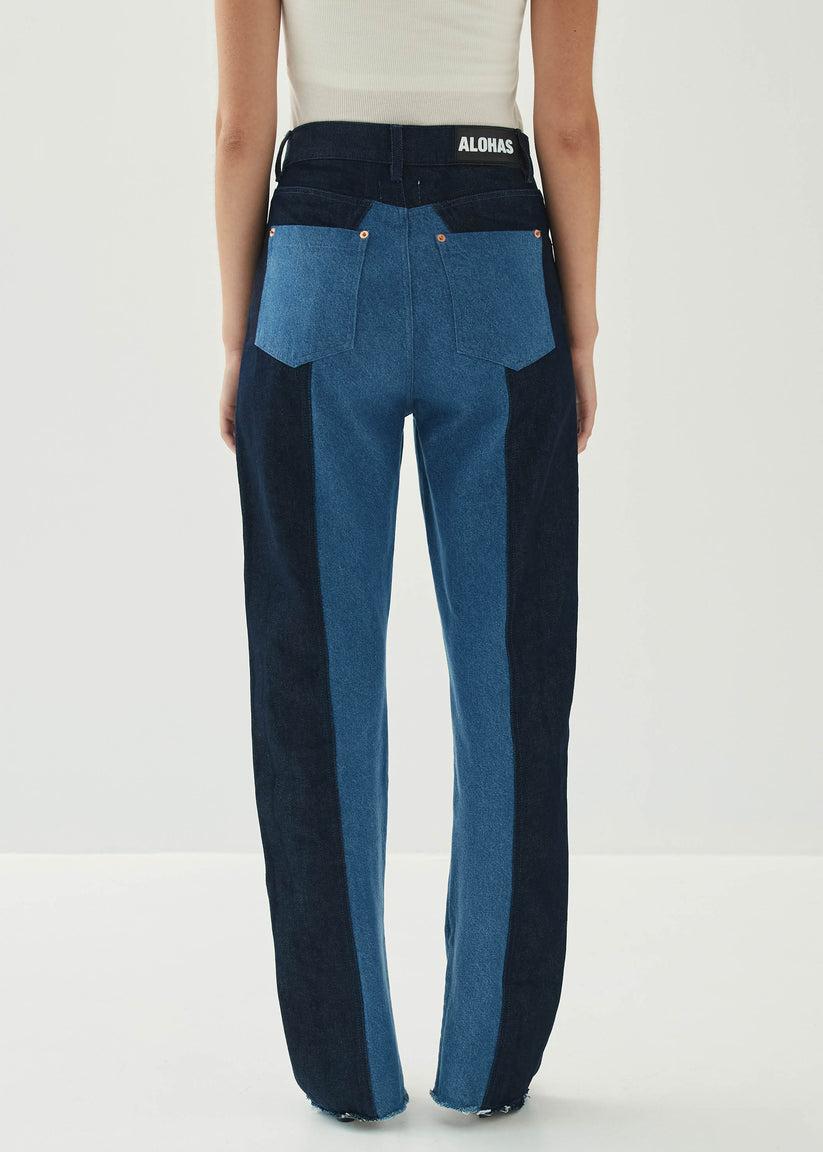 Alohas Kansas Bicolor Indigo Denim Trousers Rebajas