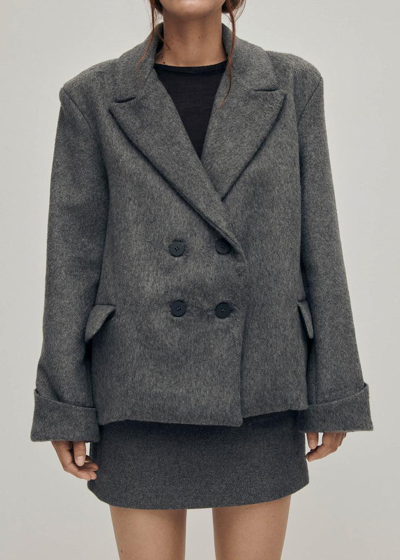 Alohas Mei Chaqueta de Lana Gris Ventas relámpago