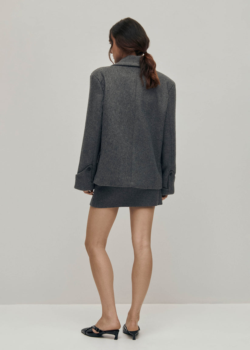 Alohas Mei Chaqueta de Lana Gris Ventas relámpago
