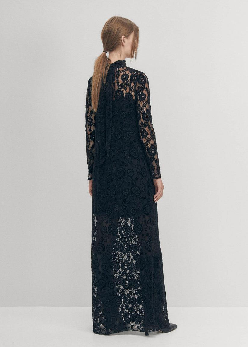 Alohas Tiban Lace Vestido Negro Últimos 3 días