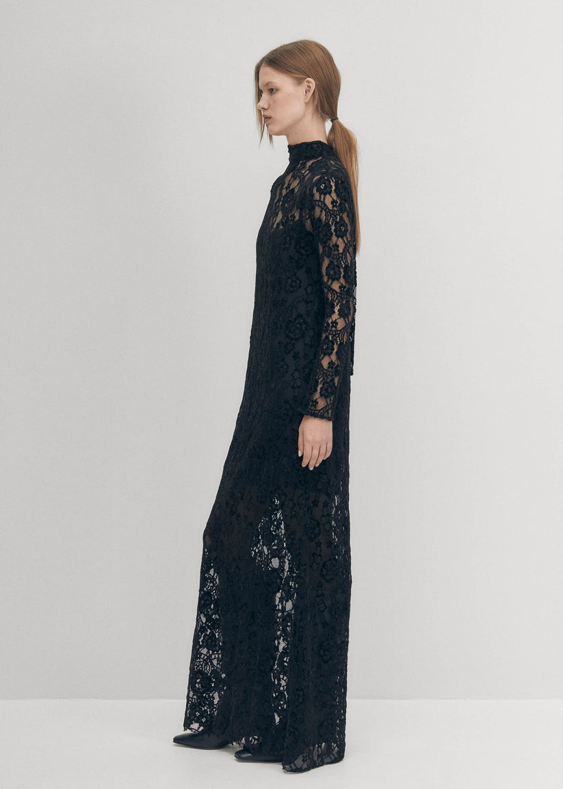 Alohas Tiban Lace Vestido Negro Últimos 3 días