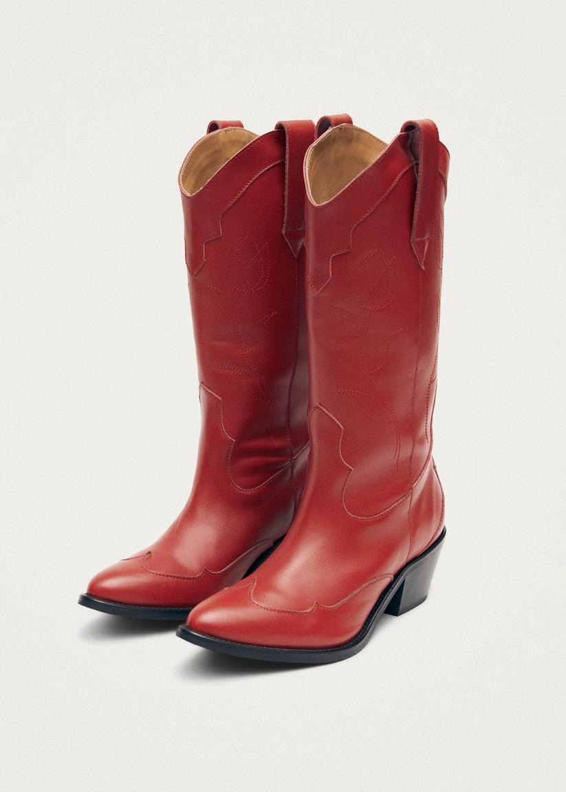 Alohas Liberty Botas cowboy de cuero rojas Limitado a 3 días