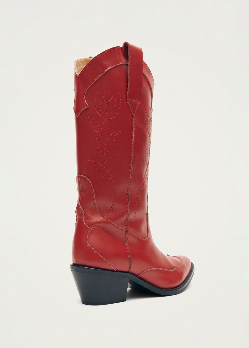 Alohas Liberty Botas cowboy de cuero rojas Limitado a 3 días