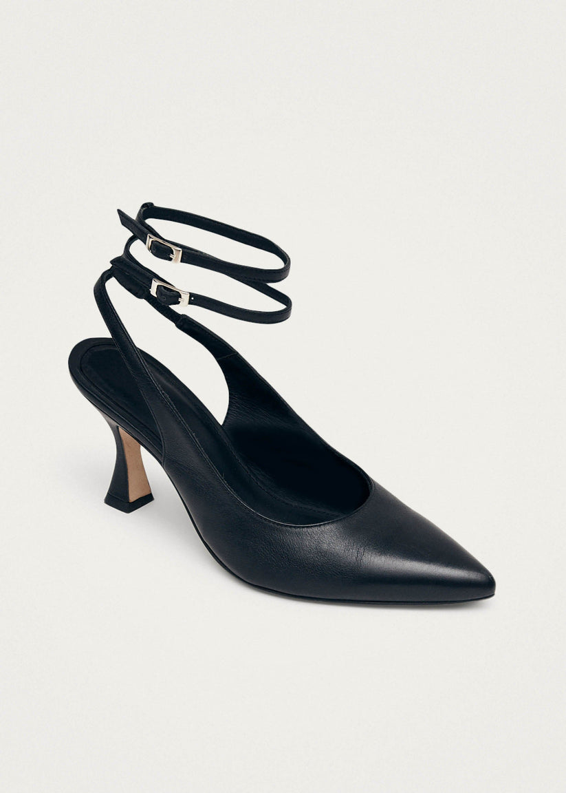Alohas Louise Tacones Negros de Piel Ahorra y exporta