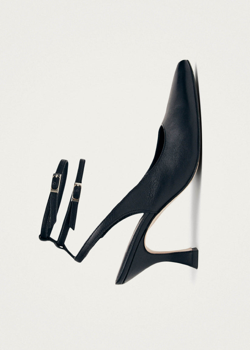 Alohas Louise Tacones Negros de Piel Ahorra y exporta