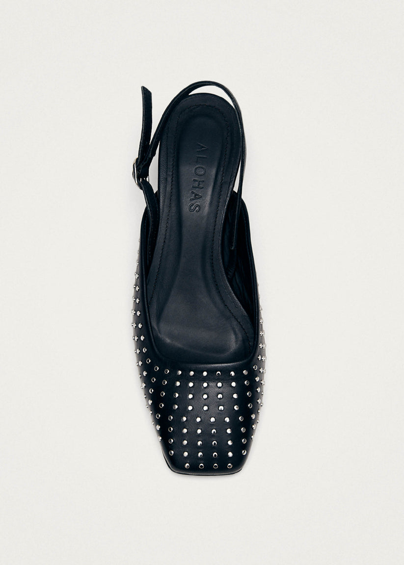 Alohas Lindy Tacones de cuero negro Libre de impuestos