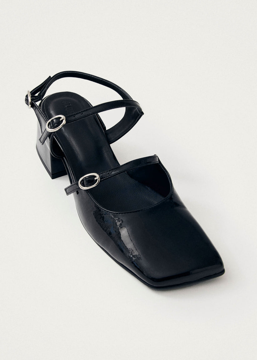 Alohas Withnee Onix Tacones de Cuero Negro Descuento por venta flash