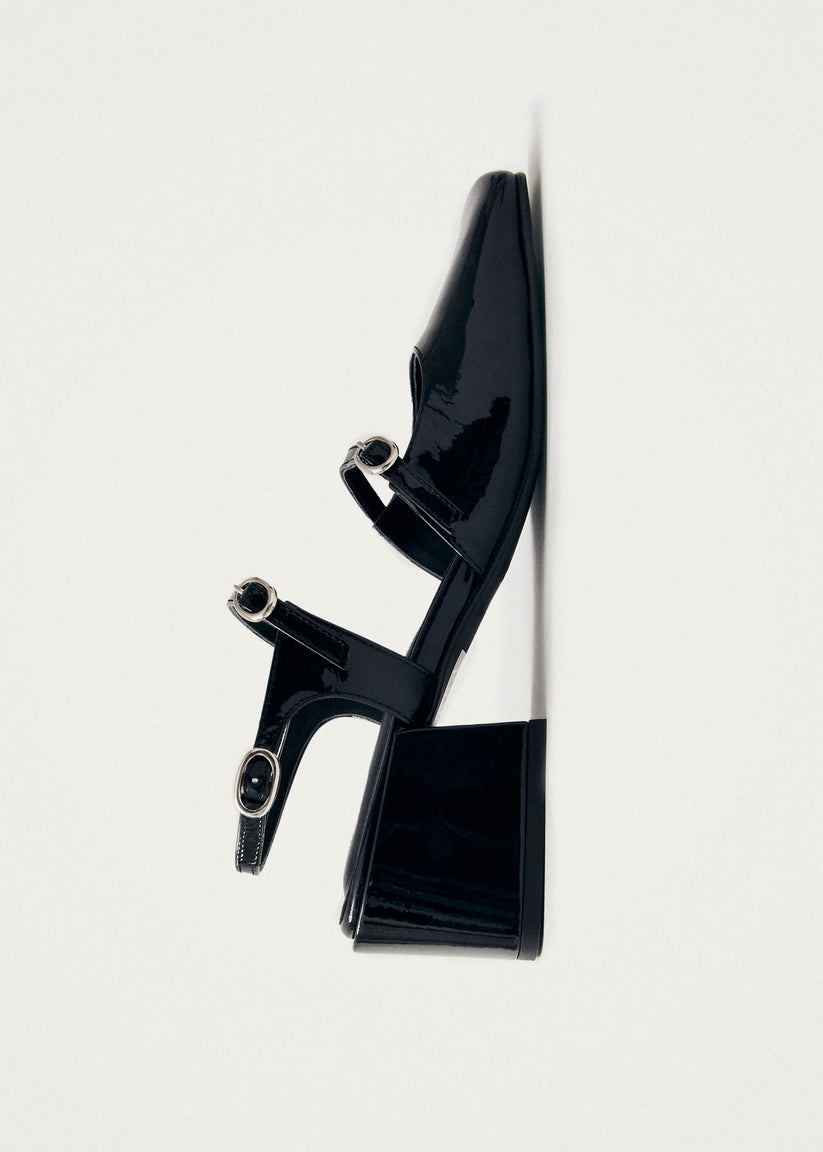 Alohas Withnee Onix Tacones de Cuero Negro Descuento por venta flash
