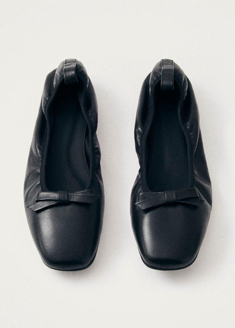 Alohas Freya Bailarinas de Cuero Negro Devoluciones gratuitas