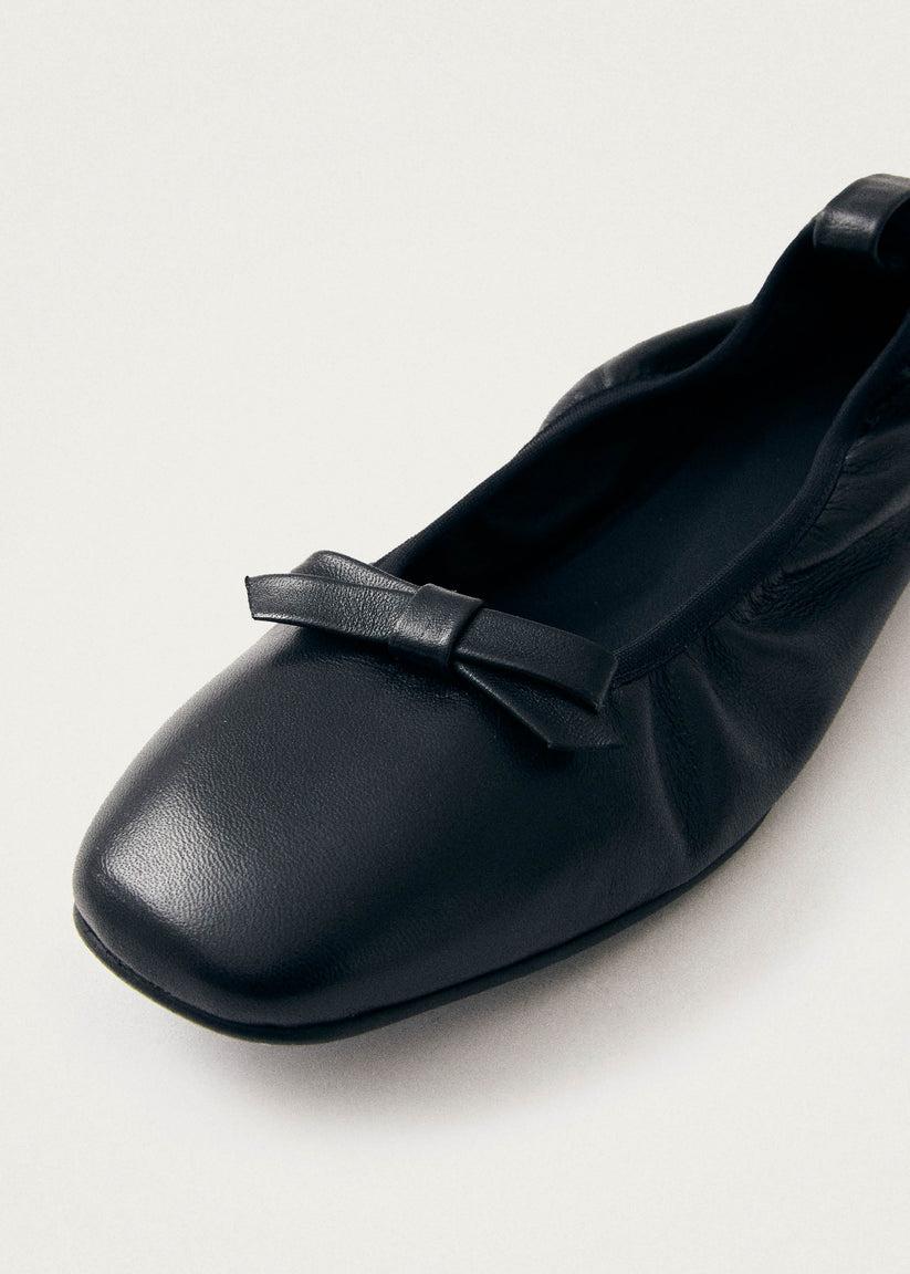Alohas Freya Bailarinas de Cuero Negro Devoluciones gratuitas