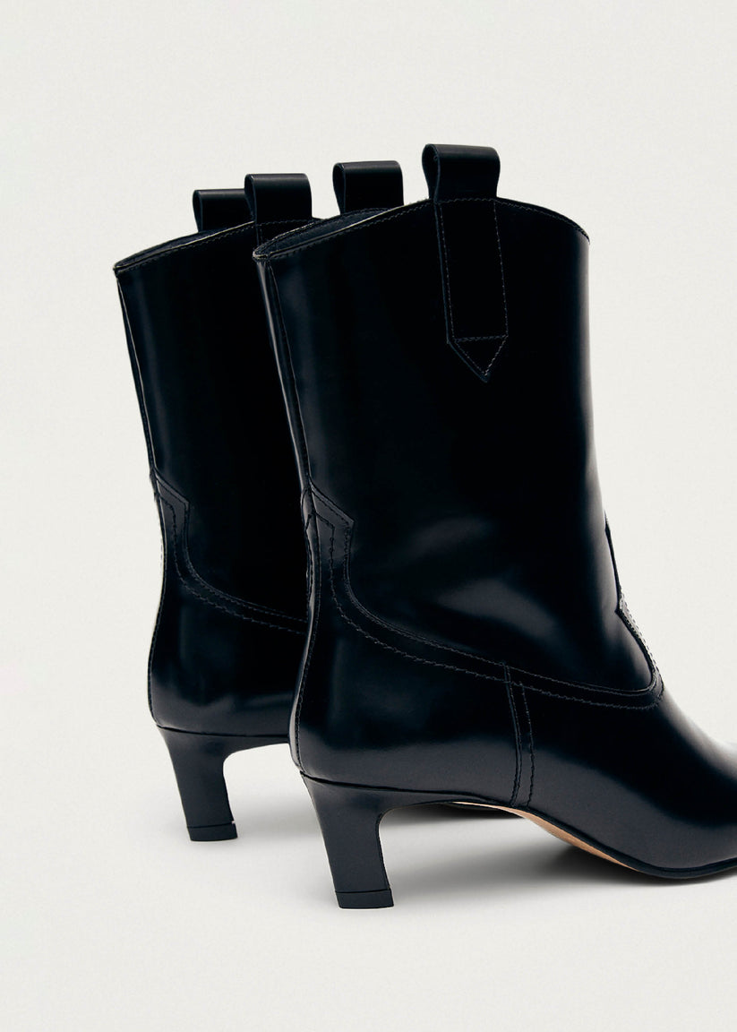 Alohas Hudson Shimmer Botines Cowboy negros con punta plateada 2025