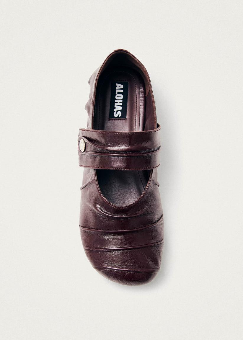 Alohas Shay Bailarinas de Cuero Burdeos Outlet online