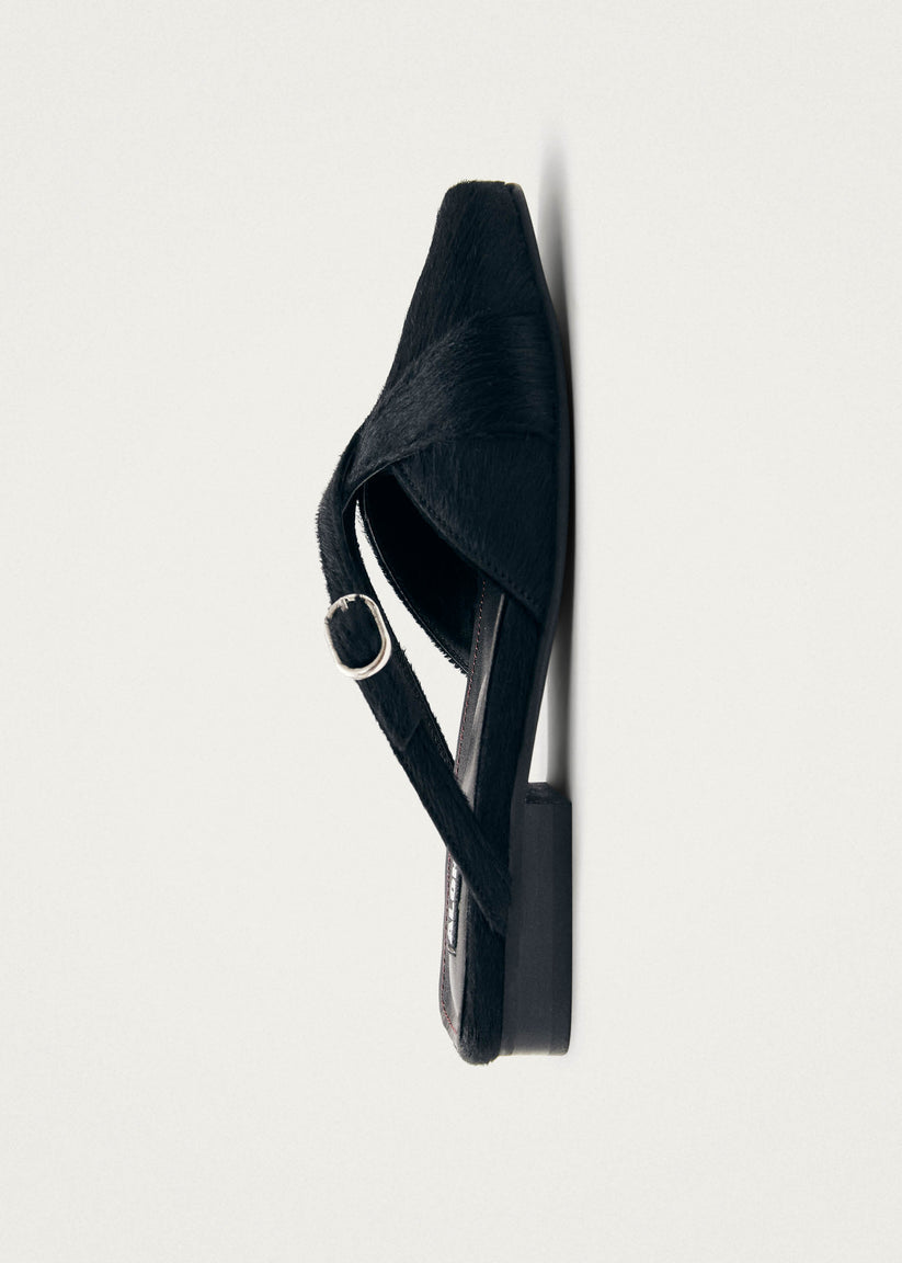 Alohas Adria Soft Mules de Cuero Negro Rebajas