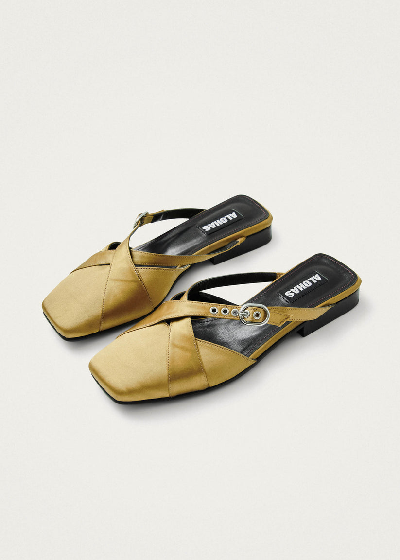 Alohas Adria Silky Mules Dorados Venta caliente