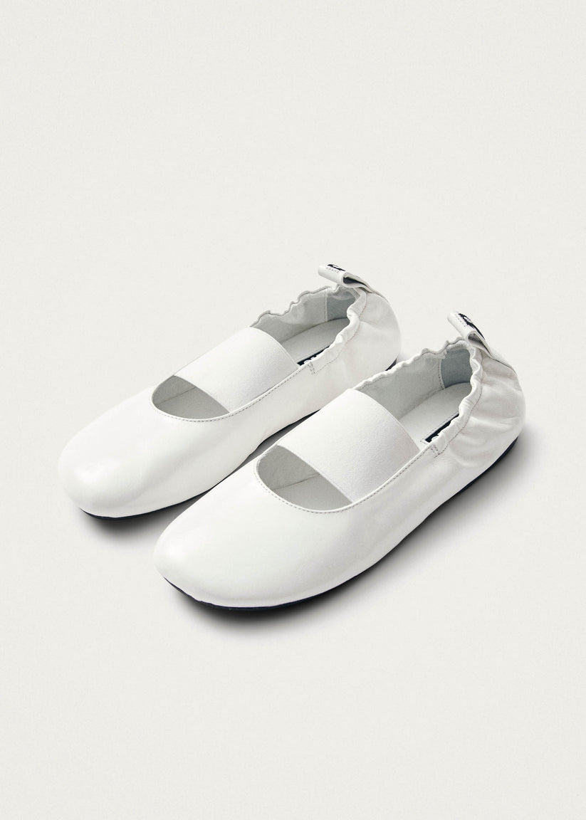 Alohas Sutton Onix Bailarinas de Cuero Blancas Gran oferta