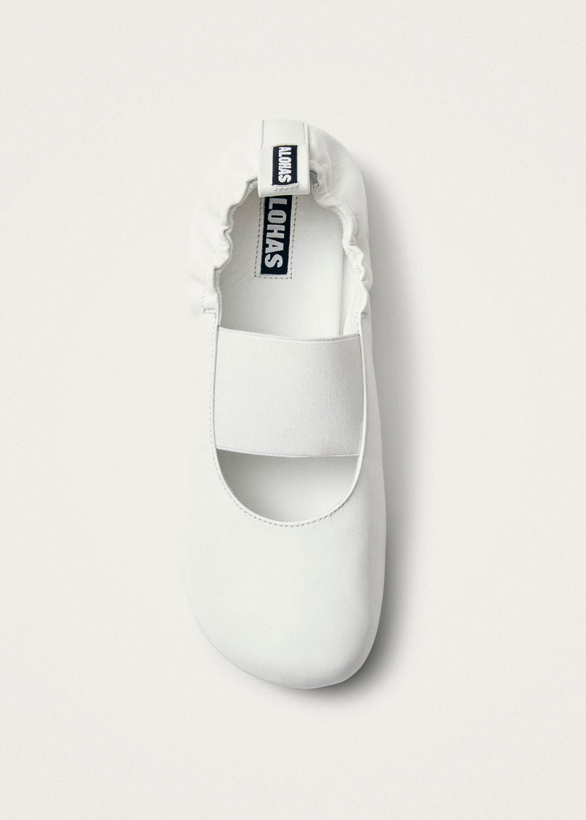 Alohas Sutton Onix Bailarinas de Cuero Blancas Gran oferta