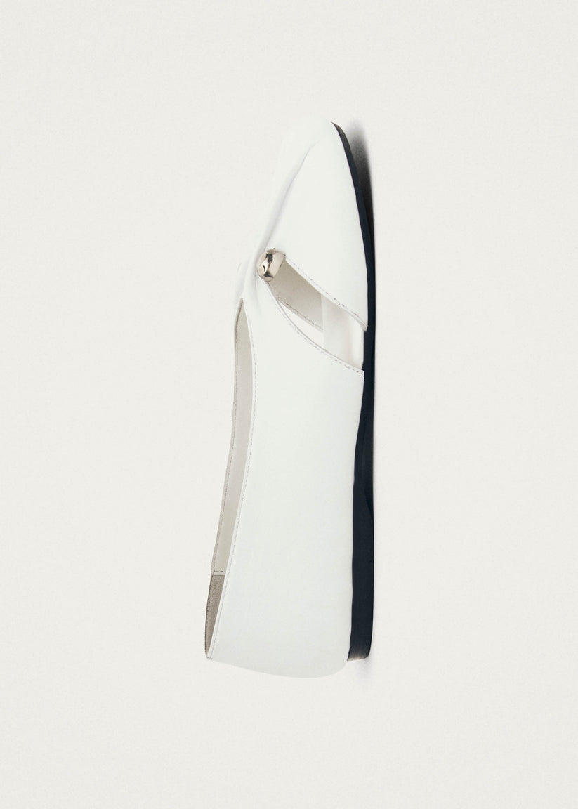 Alohas Ravena White Leather Ballet Flats Rebajas baratas