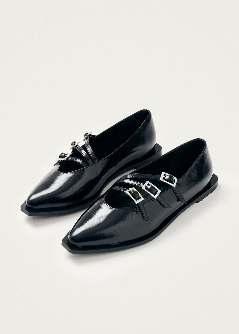 Alohas Jive Onix Bailarina de Cuero Negro Descuento