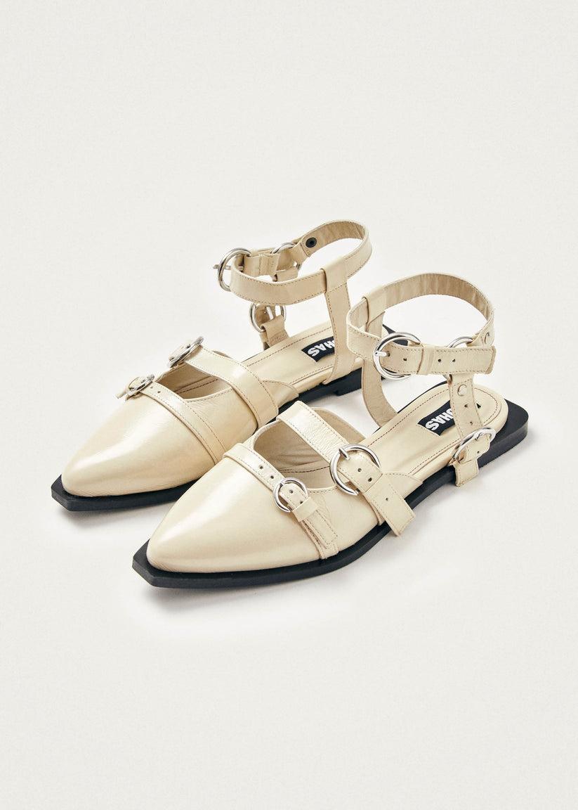 Alohas Thalara Onix Bailarinas de Cuero Color Crema Descuento por venta flash