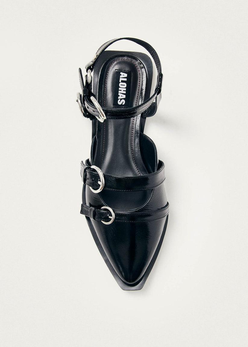 Alohas Thalara Onix Bailarinas de Cuero Negro Ofertas especiales