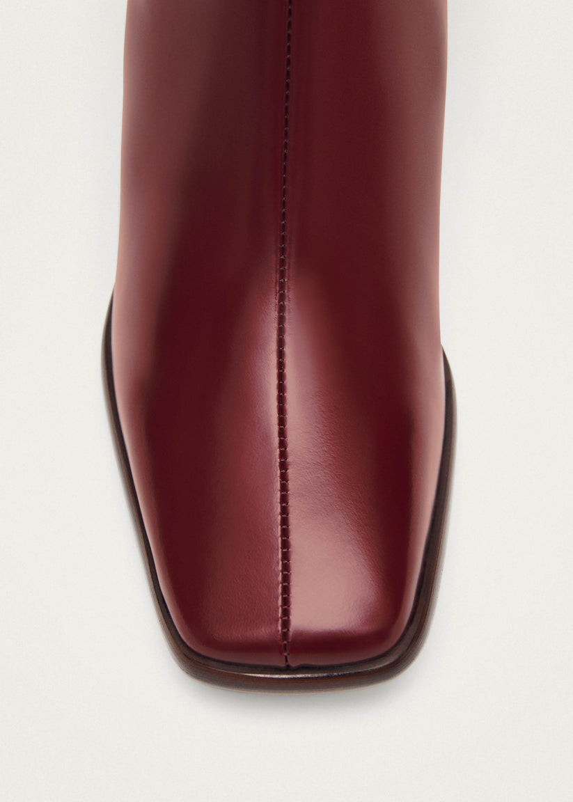Alohas East Sleek Botas de Cuero Burdeos Rebajas de fin de temporada