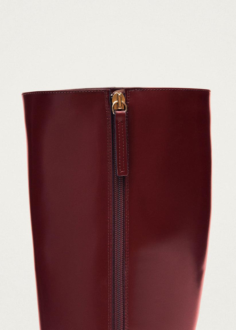 Alohas East Sleek Botas de Cuero Burdeos Rebajas de fin de temporada
