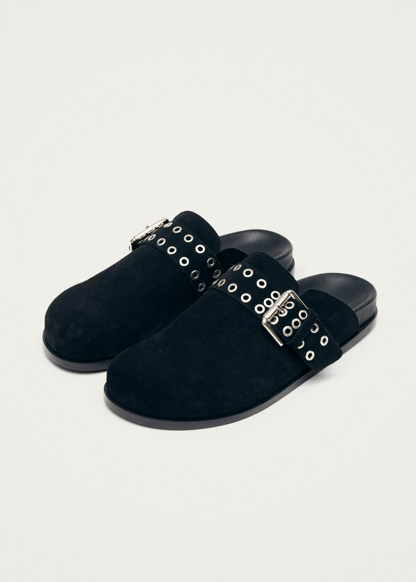 Alohas Halia Black Leather Mules Ofertas