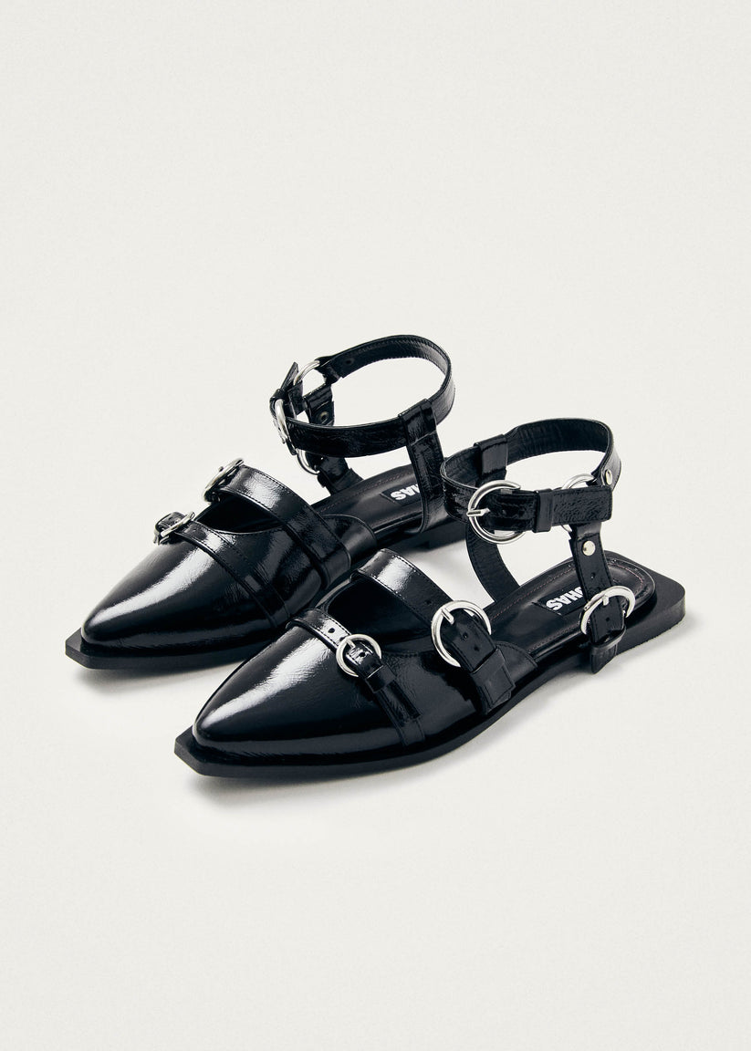 Alohas Thalara Onix Bailarinas de Cuero Negro Rebajas baratas