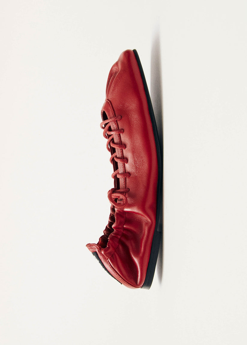 Alohas Aureline Bailarinas de Cuero Rojo Rebajas de fábrica