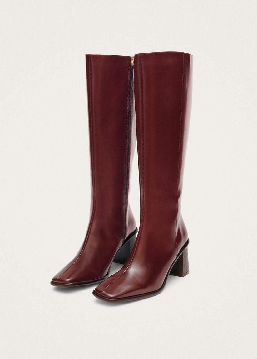 Alohas East Sleek Botas de Cuero Burdeos Los más vendidos