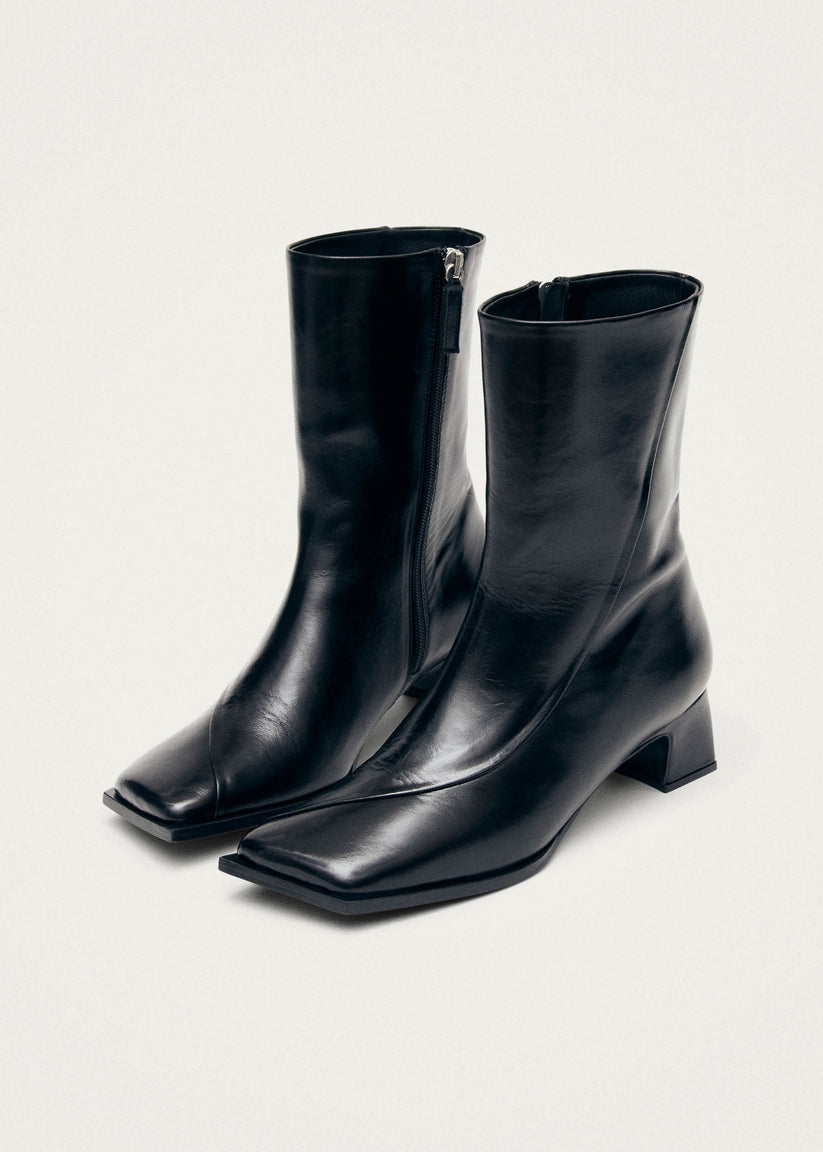 Alohas Chantal Botines de Cuero Negro Descuento