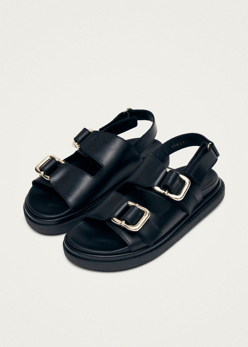 Alohas Harper Sandalias Negras de Piel Precio de fábrica