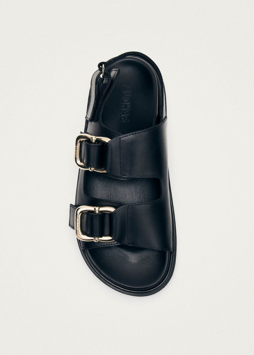 Alohas Harper Sandalias Negras de Piel Precio de fábrica