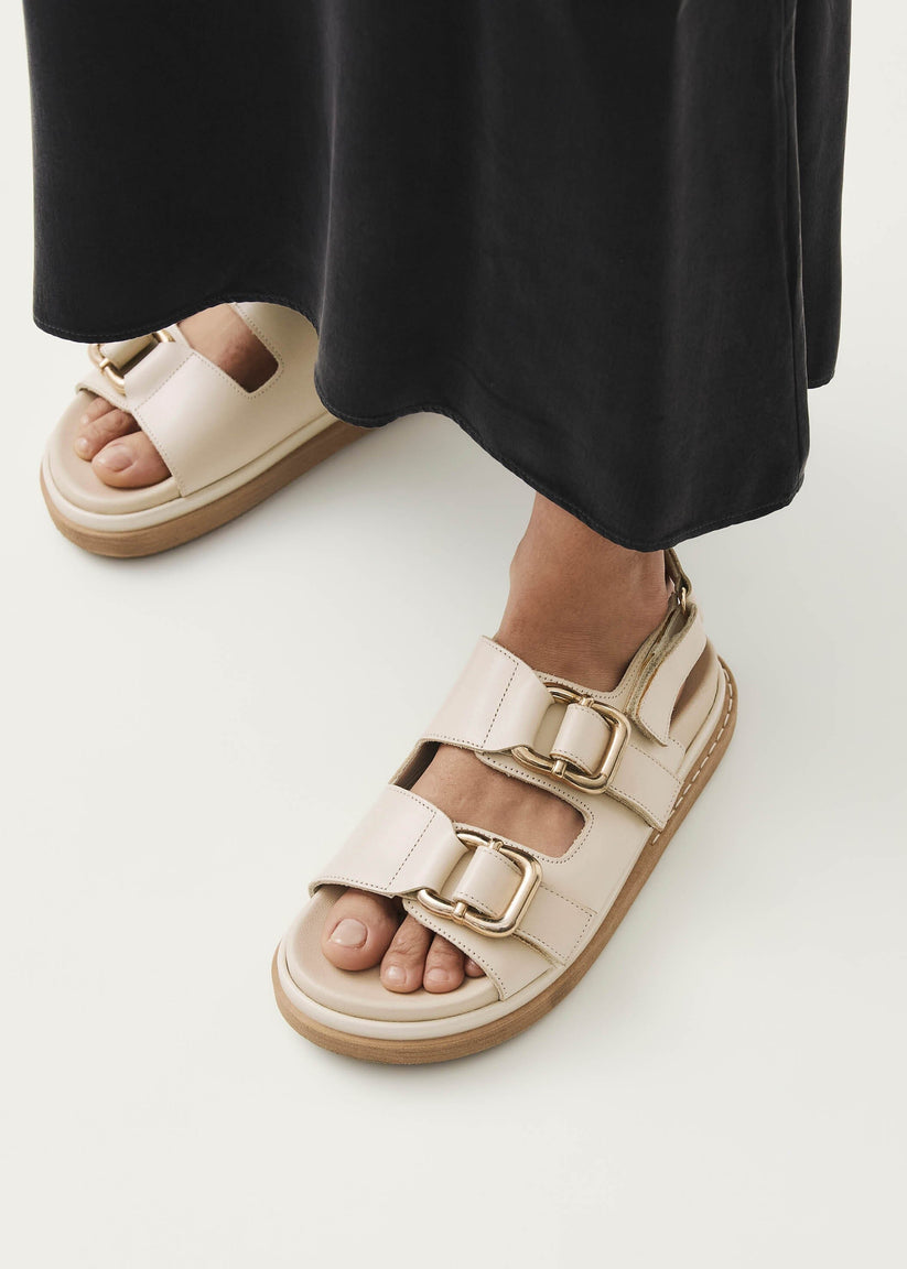 Alohas Harper Sandalias de Piel Blanco Crema Promoción por tiempo limitado