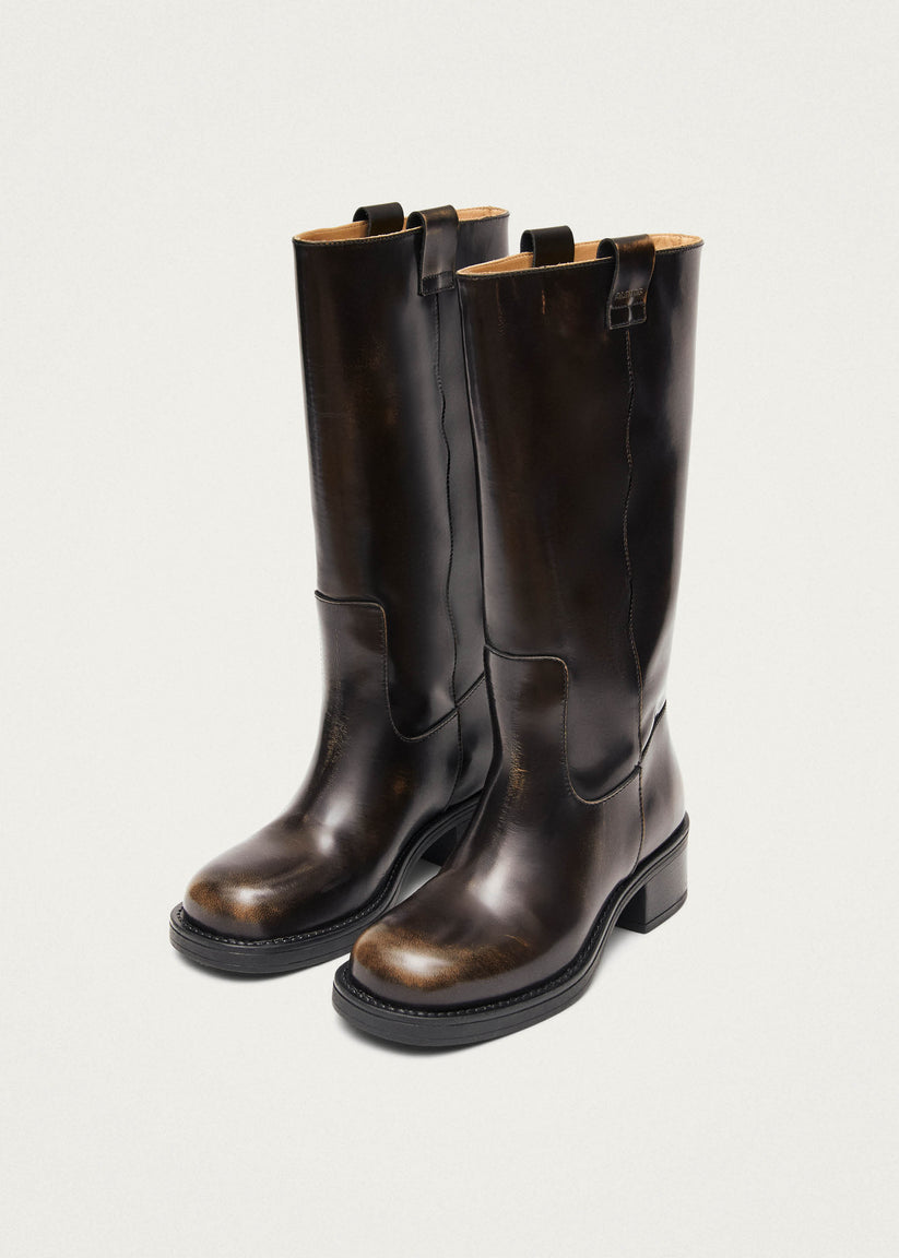 Alohas Sajan Botas de Cuero Marrones Solo hoy