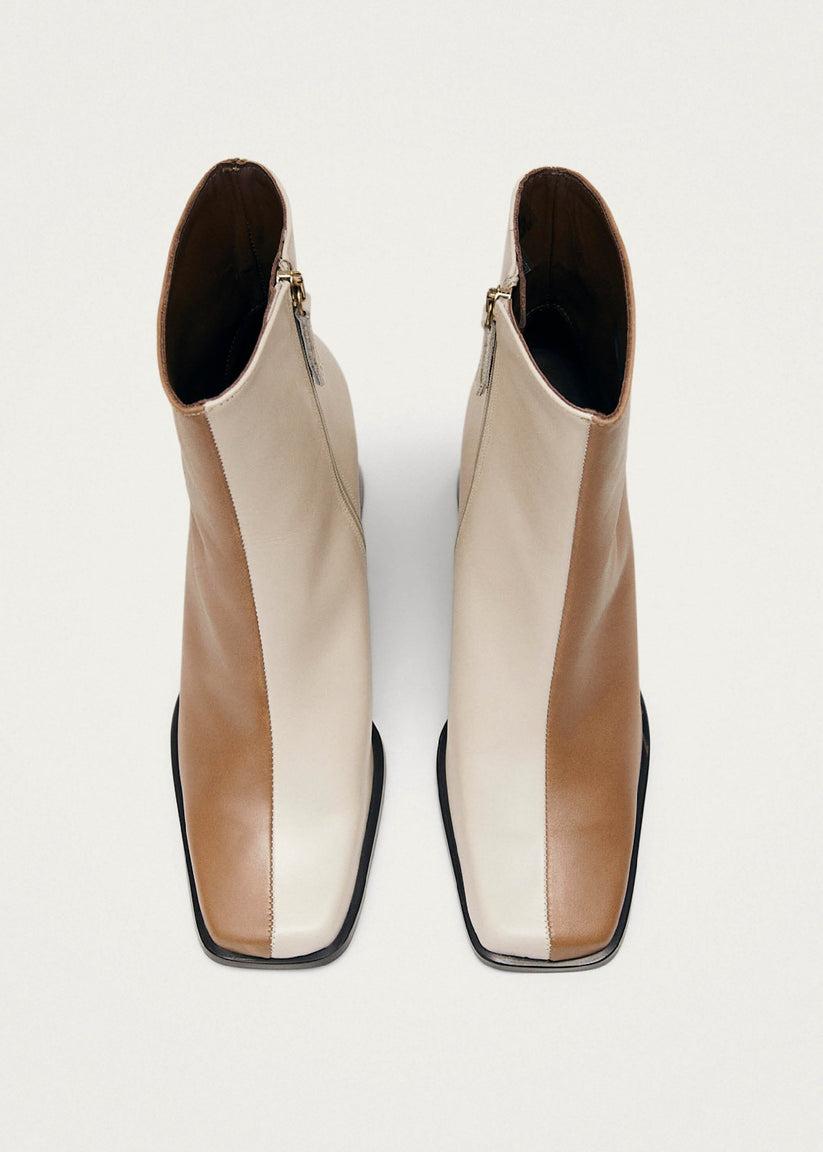Alohas South Bicolor Botas de Piel Marrón y Beige Limitado a 3 días