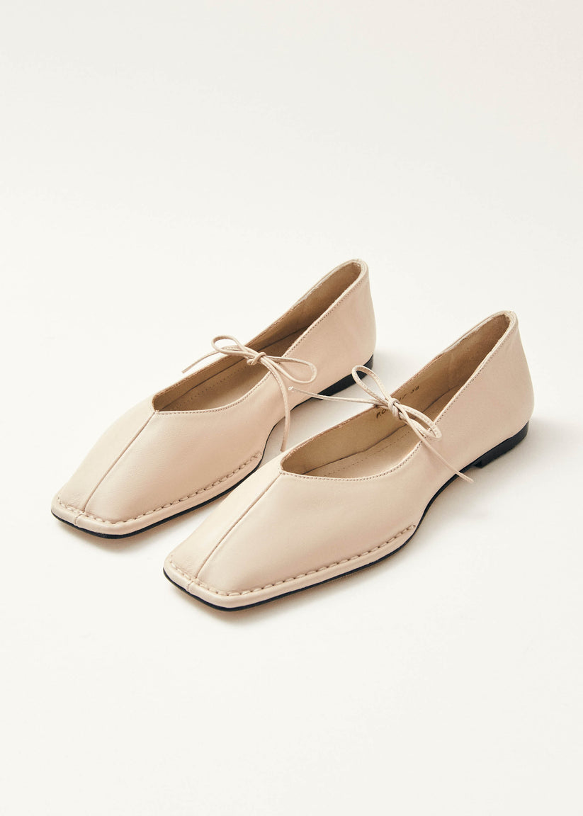 Alohas Sway Bailarinas de Cuero Color Crema Libre de impuestos