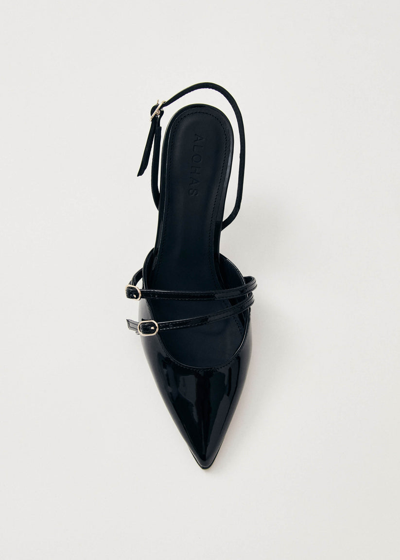 Alohas Joelle Onix Tacones de Cuero Negro Descuentos del mes