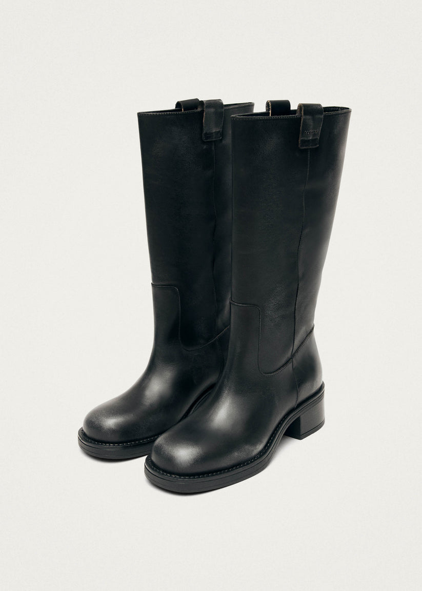 Alohas Sajan Botas de Cuero Negras Última moda