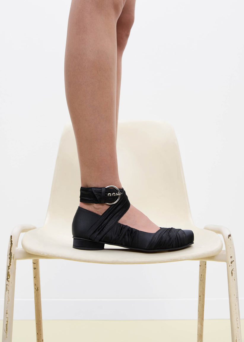 Alohas Volant Silky Bailarinas Negras Oferta especial de fábrica
