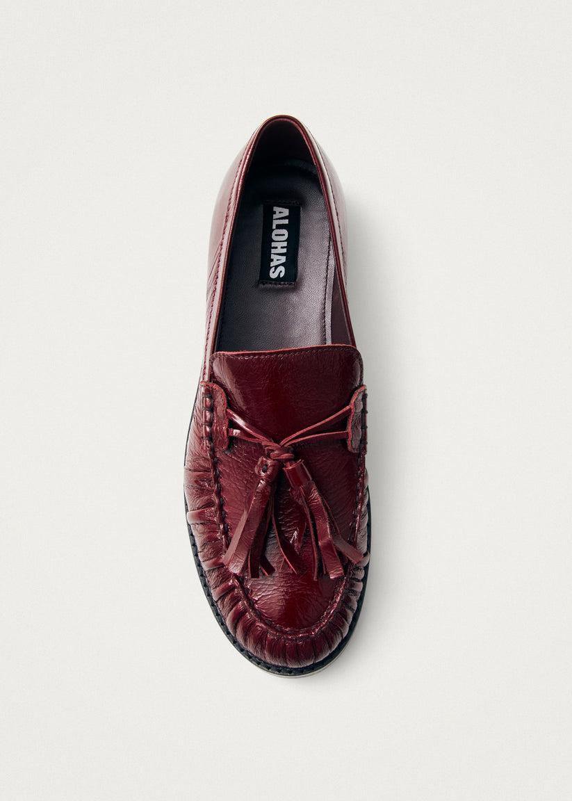 Alohas Marietta Onix Mocasines de Cuero Burdeos Superdescuento