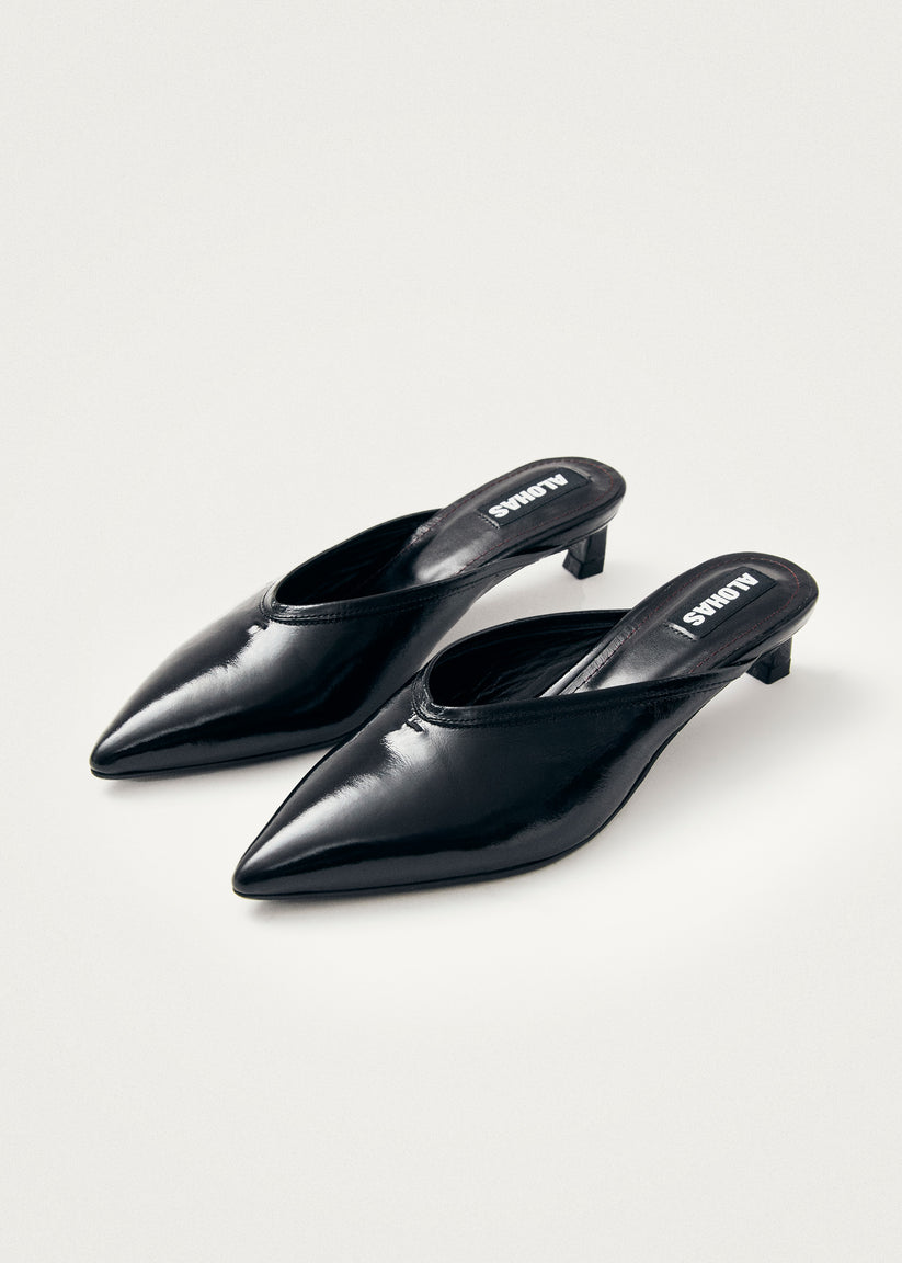 Alohas Tessa Onix Negro Cuero Mules Ofertas de temporada