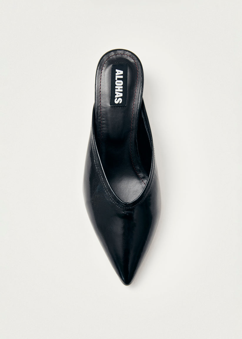 Alohas Tessa Onix Negro Cuero Mules Ofertas de temporada