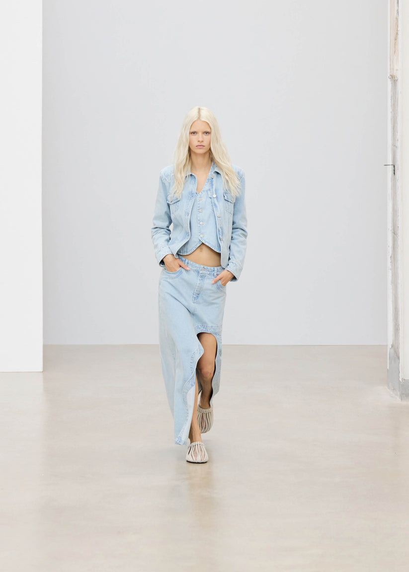 Alohas Carmina Falda de Tejido Denim Color Azul Claro Rebajas