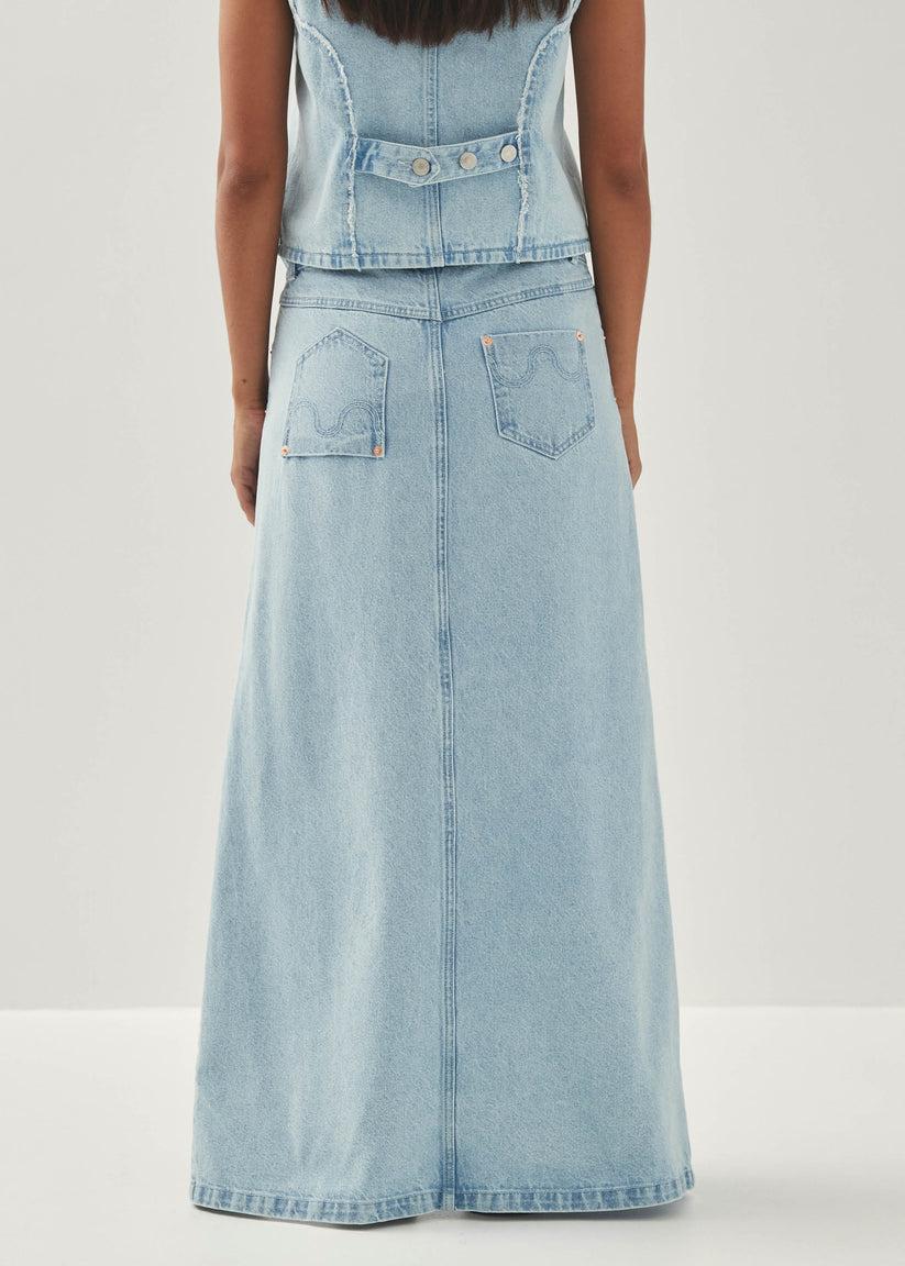 Alohas Carmina Falda de Tejido Denim Color Azul Claro Rebajas